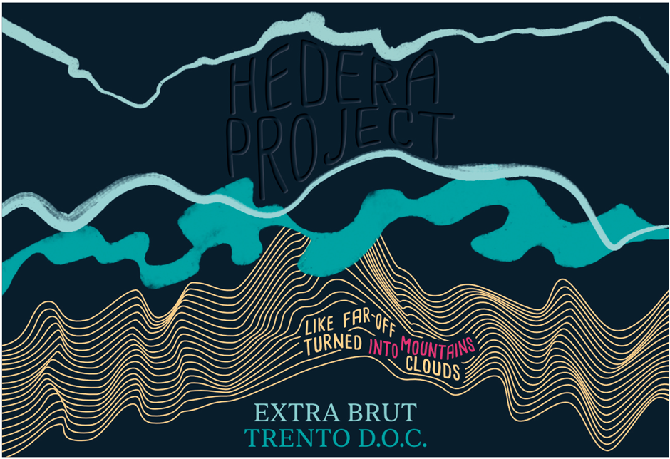 Etichetta di Into Mountains, Trento D.O.C. Extra Brut Riserva 2022 di Hedera Project